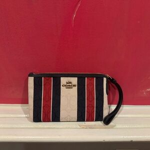 Coach Multicolor Stripe Wristlet